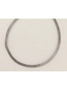 Sterling Silver Textured Chain Necklace Collar Choker 18" inch